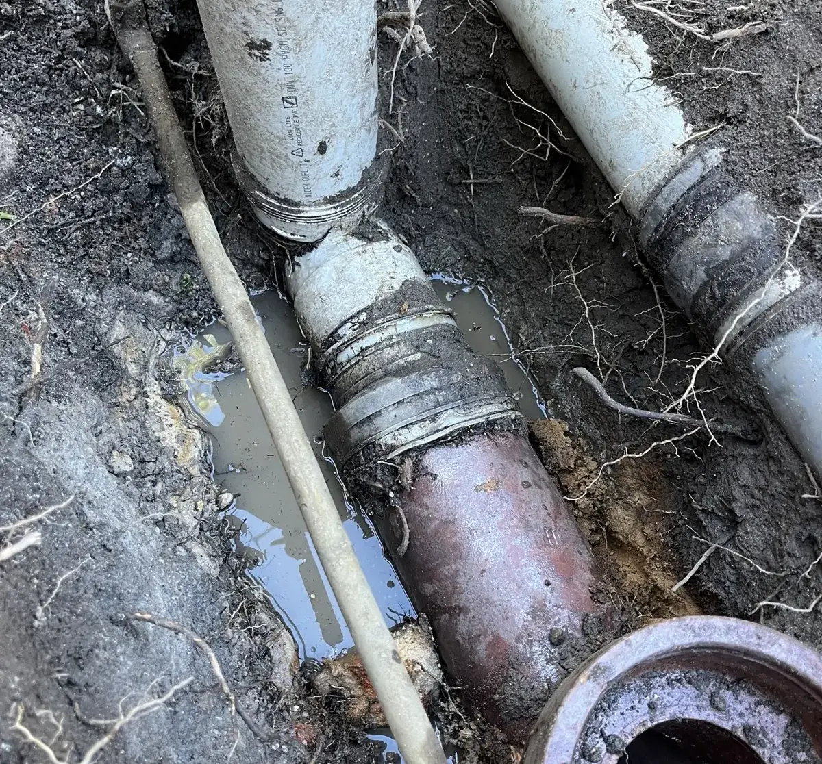 Drain camera view inside a sewer line